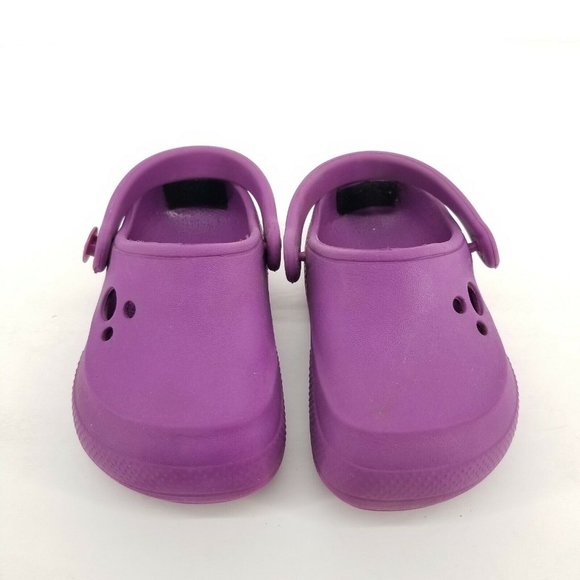 B53 Crocs Kids Purple Closed Toe Comfort Slip On Clog Casual Shoe Size US 6-7 - Picture 3 of 6